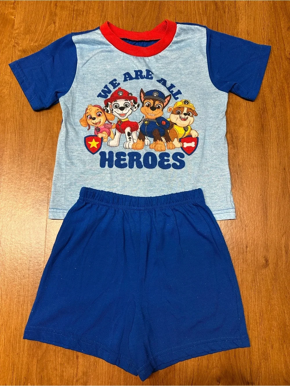 Nickelodeon Paw Patrol Blue and Red Kids Tee - Logo Print pack 2 sets